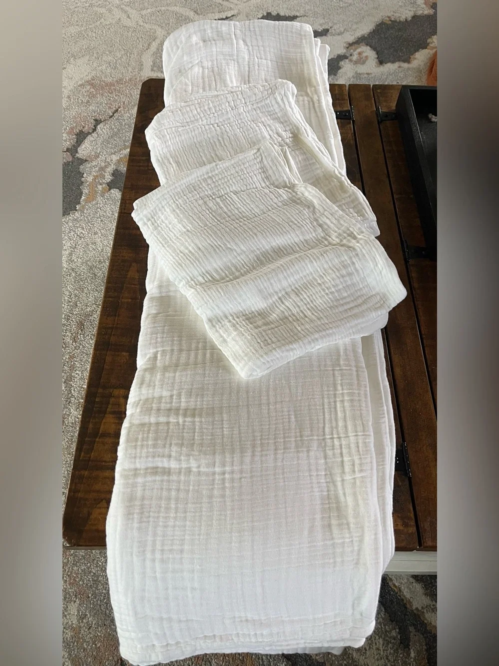 NWT Quince Organic Cotton Airy Gauze 3 Pc Duvet Cover Set, Full/Queen (White)